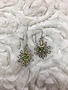 Italian Sterling Silver Square Peridot Earrings