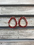 Red Beaded Tear Drop Earrings