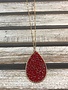 Red Beaded Tear Drop Necklace