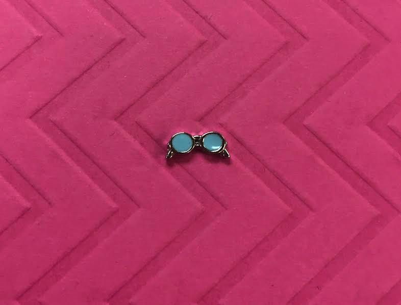 Blue Sunglasses Floating Charm