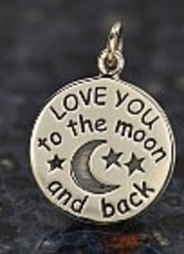 I Love You to the Moon and Back Sterling Silver Charm