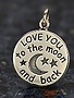 I Love You to the Moon and Back Sterling Silver Charm