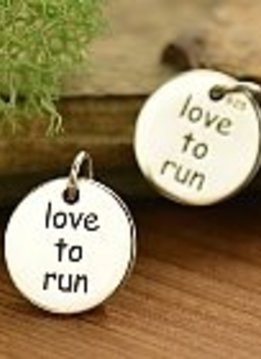 Love to Run Sterling Silver Charm
