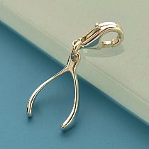 Wishbone Sterling Silver Charm with Clasp