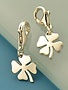Four Leaf Clover Sterling Silver Charm with Clasp