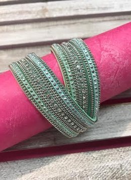 Mint Green Wrap Bracelet with Magnetic Closure