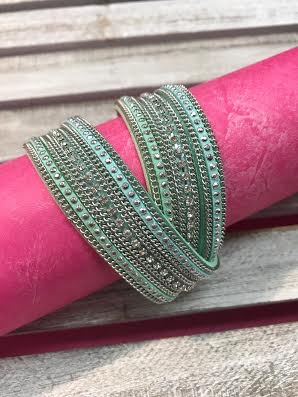 Mint Green Wrap Bracelet with Magnetic Closure