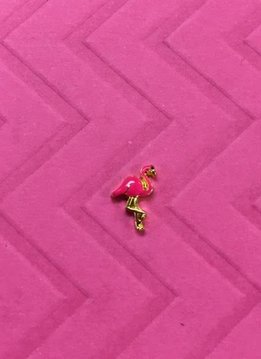 PInk and Gold Flamingo Floating Charm