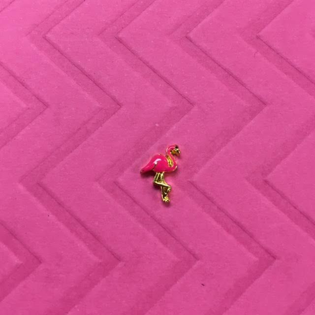 PInk and Gold Flamingo Floating Charm