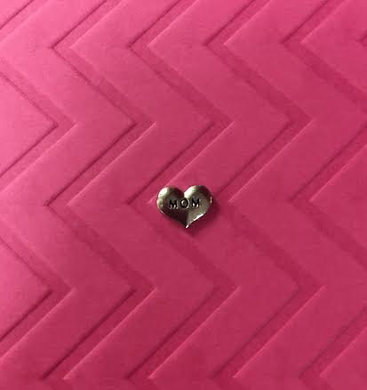 Mom in SIlver Heart Floating Charm