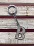 Silver Initial Rhinestone Keychain B