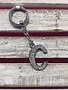 Silver Initial Rhinestone Keychain C