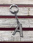 Silver Initial Rhinestone Keychain A