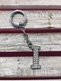 Silver Initial Rhinestone Keychain I