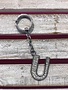 Silver Initial Rhinestone Keychain U