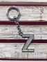 Silver Initial Rhinestone Keychain Z
