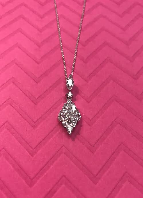 Triple Cubic Zirconia Diamond Necklace