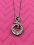 Sterling Silver Necklace with Cubic Zirconia Swirl Pendant