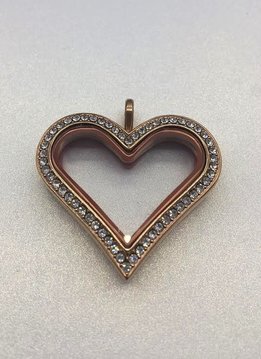 Rose Gold Floating Charm Heart Locket