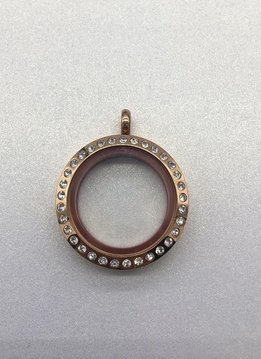 Rose Gold 25mm Round Floating Charm Locket