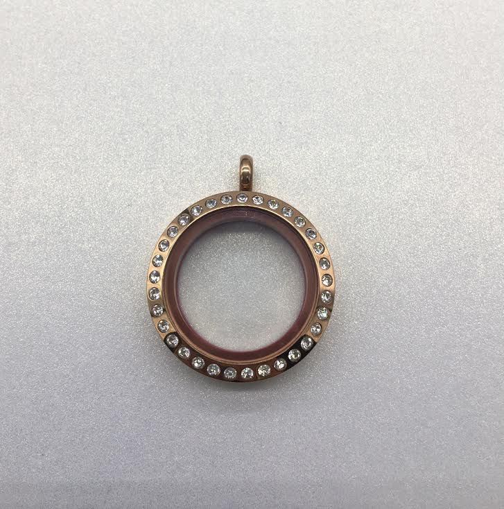 Rose Gold 25mm Round Floating Charm Locket