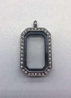 Silver Rectangle Floating Charm Locket