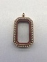 Rose Gold Rectangle Floating Charm Locket