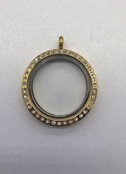 Gold 30mm Round Floating Charm Locket