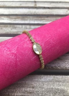 Golden Swarovski Crystal Sterling Silver Bracelet