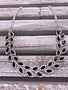 Silver Rhinestone Necklace with Leaf Pattern