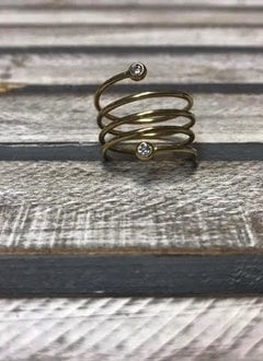 Sterling Silver Gold Platd Spiral Ring