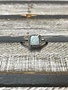 Sterling Silver and White Opal Square Ring