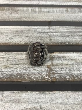 Stainless Steel Flat Rose Ring