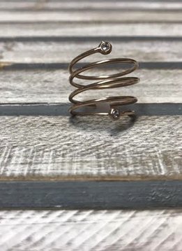 Sterling Silver Rose Gold Plated Spiral Ring