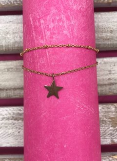 Stainless Steel Rose Gold Anklet with Star Charm
