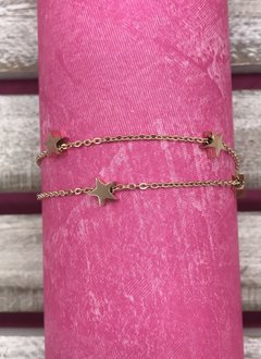 Rose Gold Stainless Steel Anklet with Stars