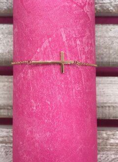 Stainless Steel Rose Gold Cross Anklet