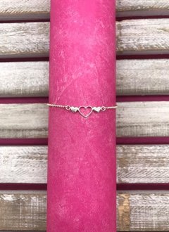 Sterling Silver Hearts Anklet