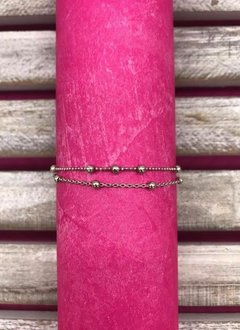 Sterling Silver Ball Anklet Layered