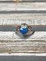 Sterling Silver and Blue Opal Claddagh Ring