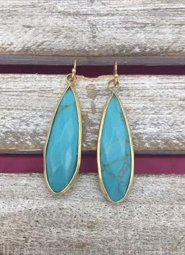 Long Turquoise and Gold Earrings