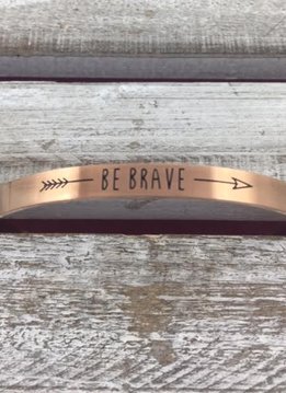Stainless Steel Rose Gold "Be Brave" Bangle