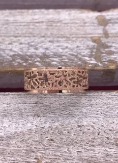 Stainless Steel Rose Gold Flower Band