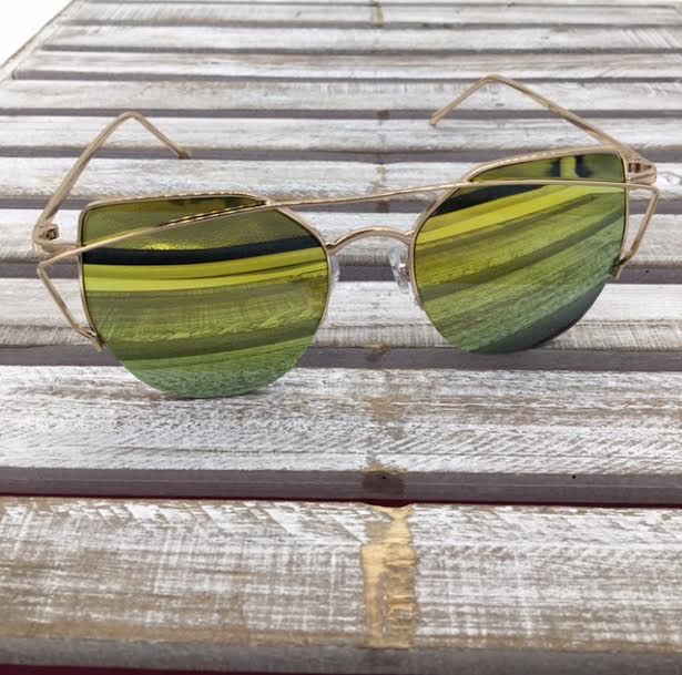 Fashion Aviator Sunglasses Green