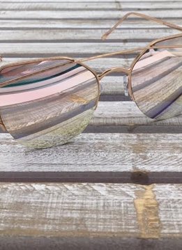 Fashion Aviator Sunglasses Rose Gold