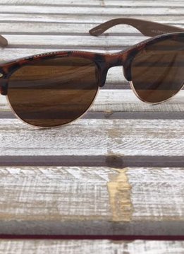 Polarized Tortoise Shell Gold Rimmed Sunglasses with Wood
