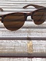 Polarized Tortoise Shell Gold Rimmed Sunglasses with Wood