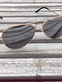 Gold Aviator Sunglasses with Gray Lenses