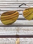 Gold Aviator Sunglasses with Orange Lenses