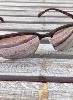 Polarized Square Lenses Sunglasses Tortoise Shell Pink